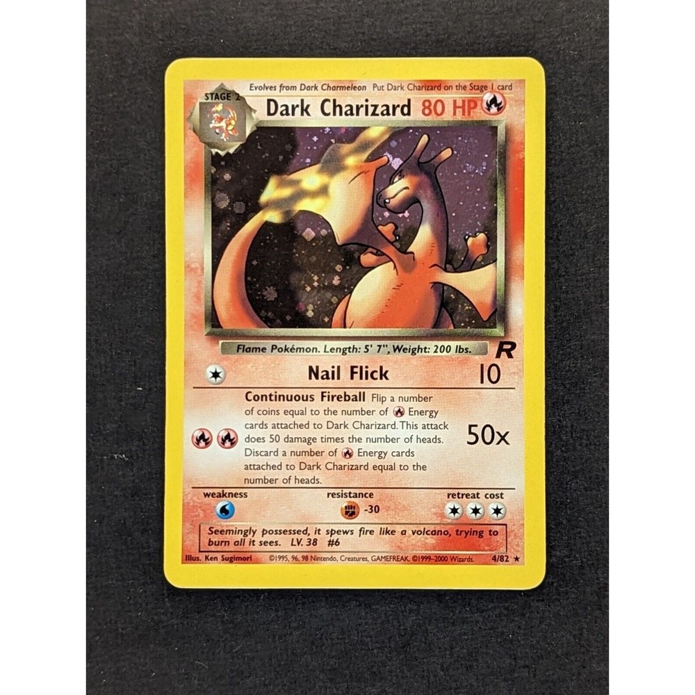 DARK CHARIZARD - Pokemon Card - Team Rocket - 4/82 - HOLO NM 2000